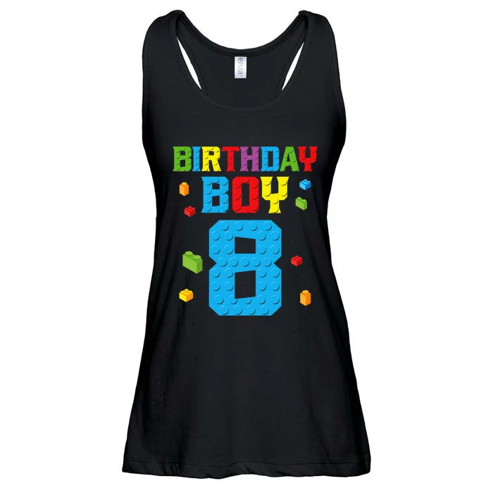 Master Builder 8th Birthday Boy 8 Eight Year Building Bricks Ladies Essential Flowy Tank