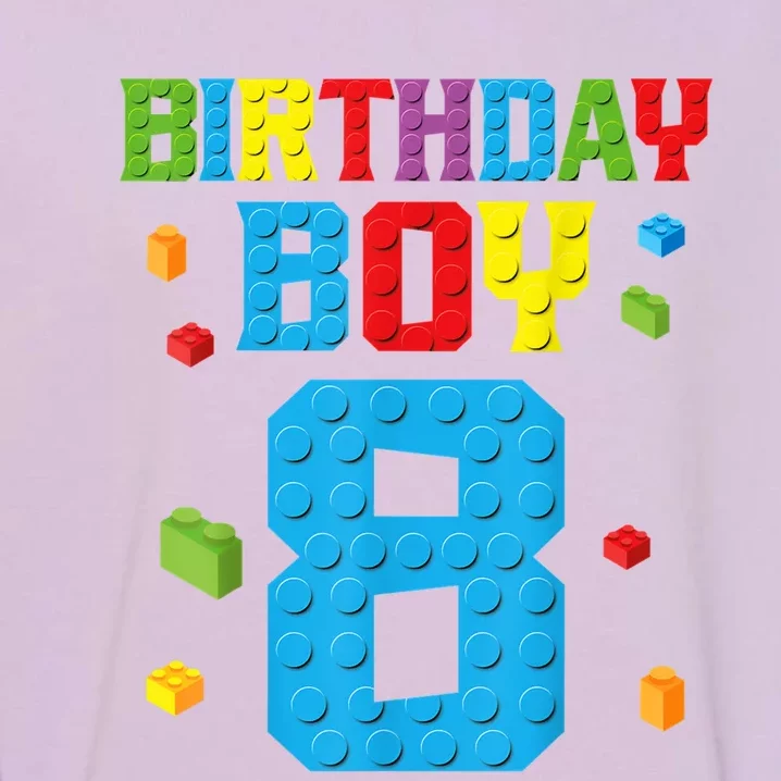 Master Builder 8th Birthday Boy 8 Eight Year Building Bricks Garment-Dyed Sweatshirt