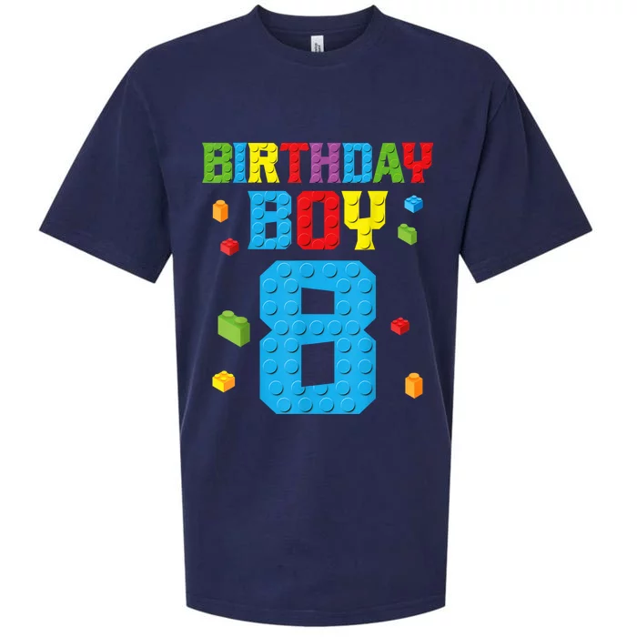 Master Builder 8th Birthday Boy 8 Eight Year Building Bricks Sueded Cloud Jersey T-Shirt