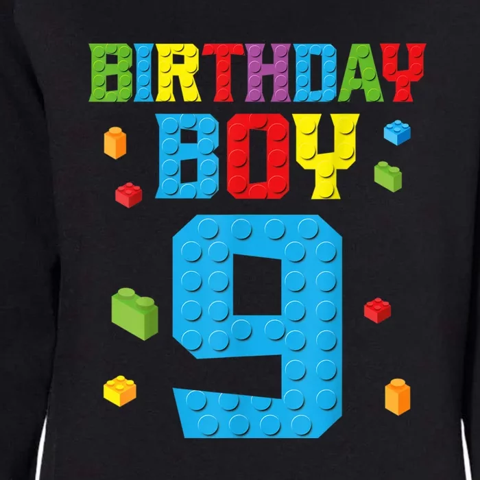 Master Builder 9th Birthday Boy Nine 9 Year Building Bricks Womens California Wash Sweatshirt