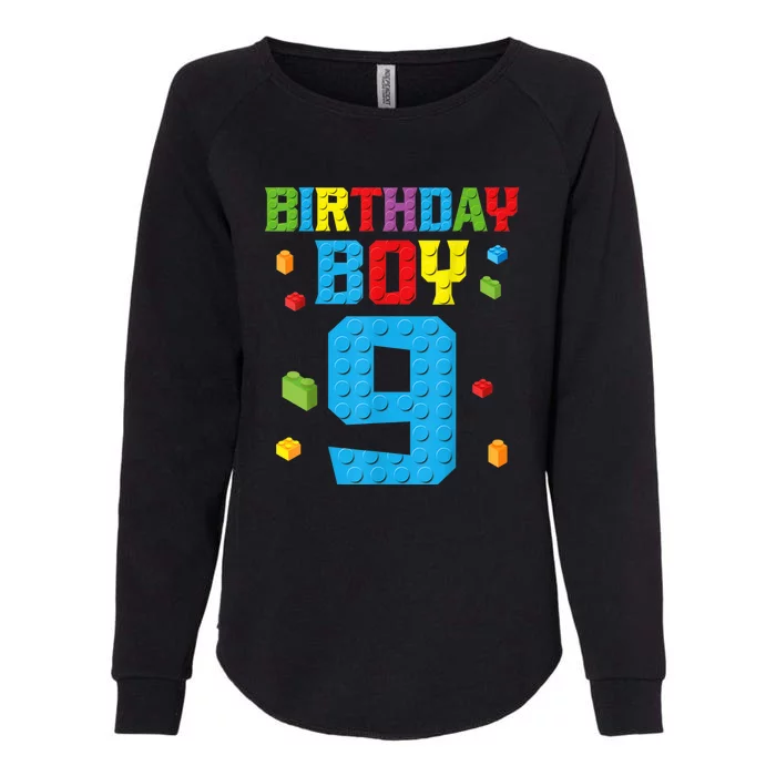 Master Builder 9th Birthday Boy Nine 9 Year Building Bricks Womens California Wash Sweatshirt