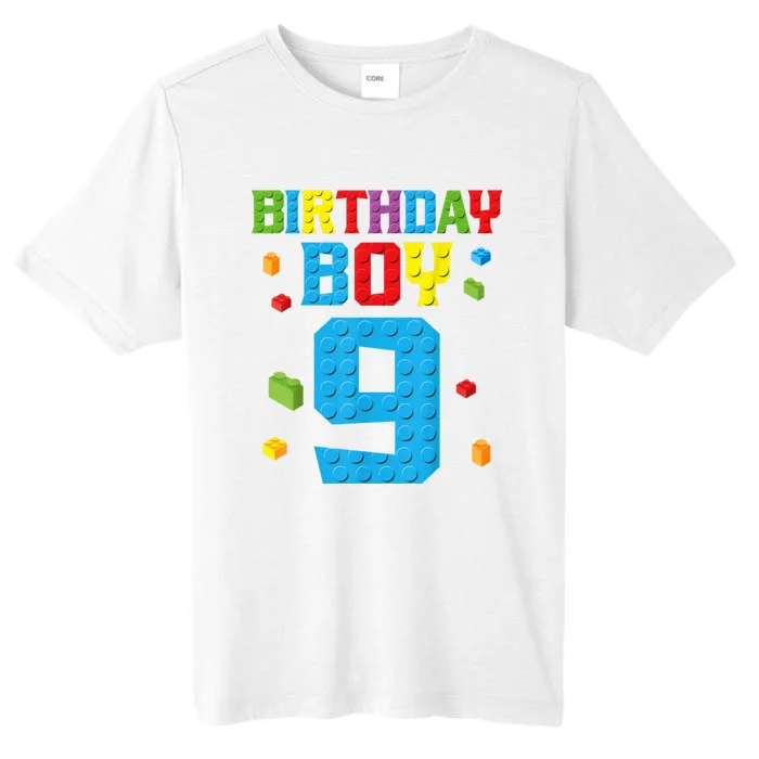 Master Builder 9th Birthday Boy Nine 9 Year Building Bricks ChromaSoft Performance T-Shirt