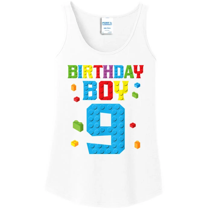 Master Builder 9th Birthday Boy Nine 9 Year Building Bricks Ladies Essential Tank