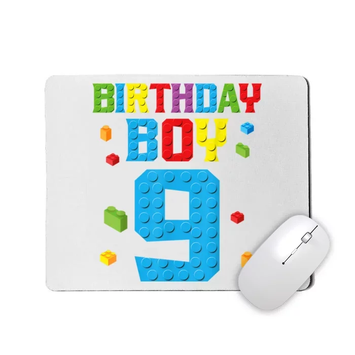 Master Builder 9th Birthday Boy Nine 9 Year Building Bricks Mousepad