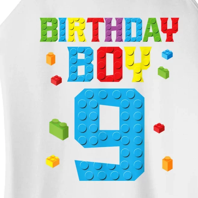 Master Builder 9th Birthday Boy Nine 9 Year Building Bricks Women’s Perfect Tri Rocker Tank