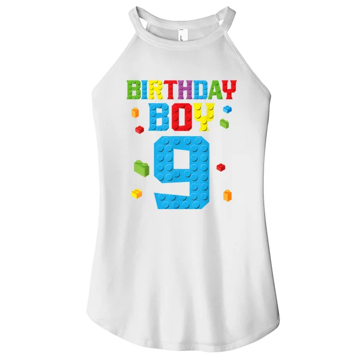 Master Builder 9th Birthday Boy Nine 9 Year Building Bricks Women’s Perfect Tri Rocker Tank