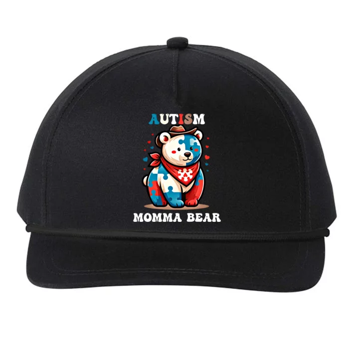 Mama Bear Autism Awareness Mom Autistic Gift Snapback Five-Panel Rope Hat