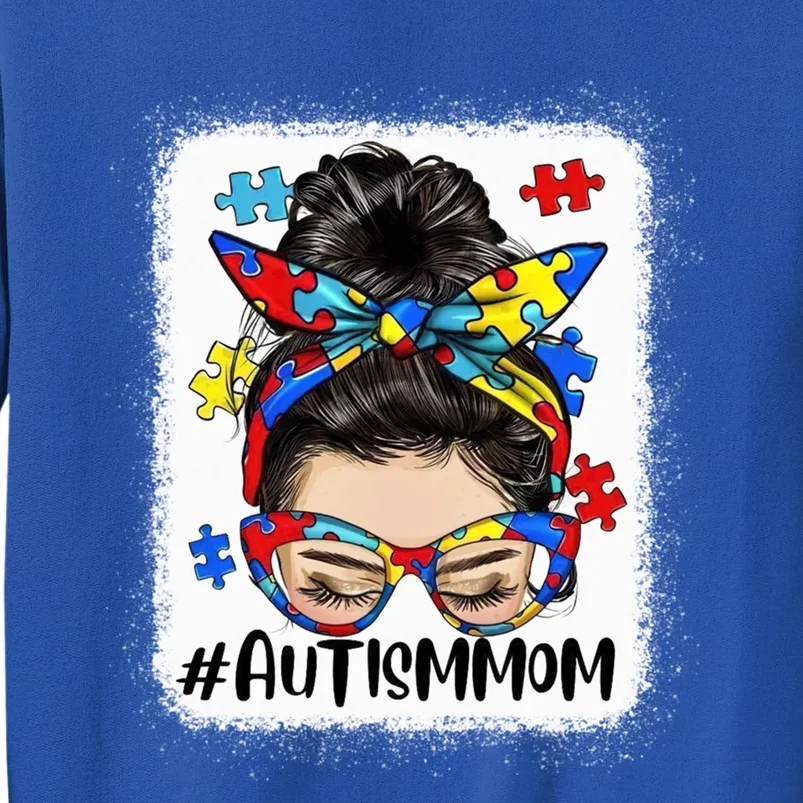 Messy Bun Autism Mom Cute Gift Autism Mama Great Gift Sweatshirt