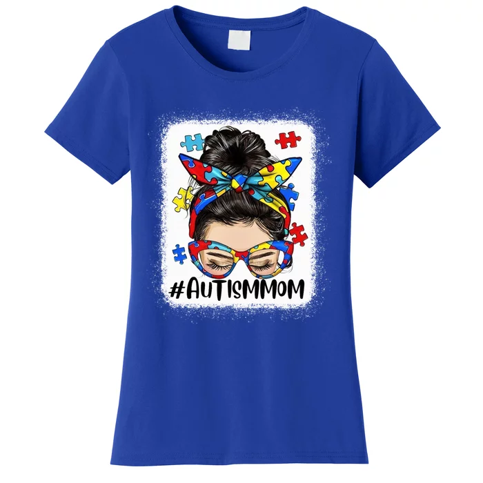 Messy Bun Autism Mom Cute Gift Autism Mama Great Gift Women's T-Shirt