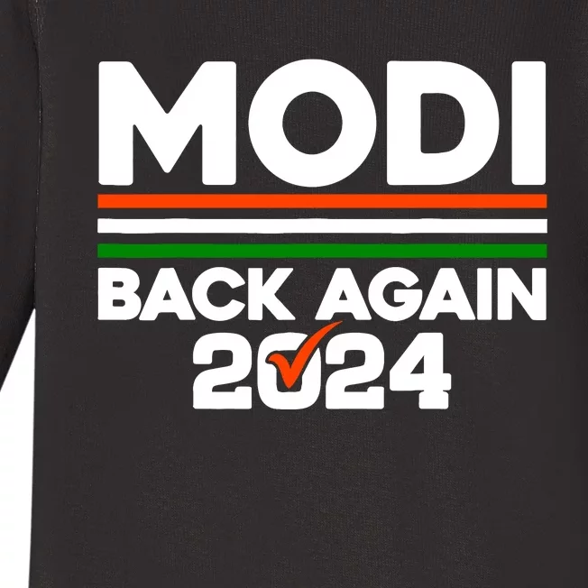 Modi Back Again 2024 Indian Presidential Election Baby Long Sleeve Bodysuit