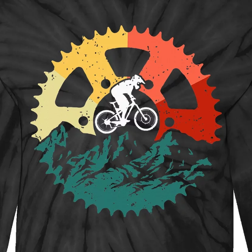 Mountain Biking Art For Mountain Biker Tie-Dye Long Sleeve Shirt