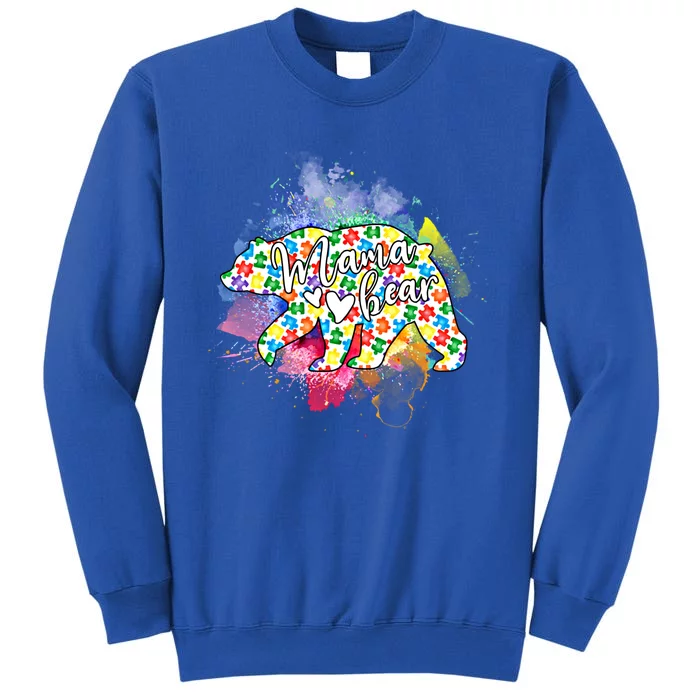 Mama Bear Autism Mom Mother Autistic Awareness Mommy Cool Gift Tall Sweatshirt