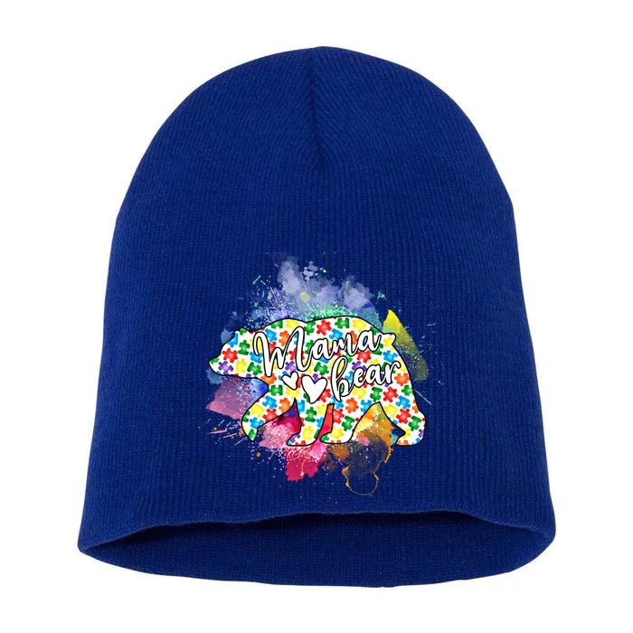 Mama Bear Autism Mom Mother Autistic Awareness Mommy Cool Gift Short Acrylic Beanie