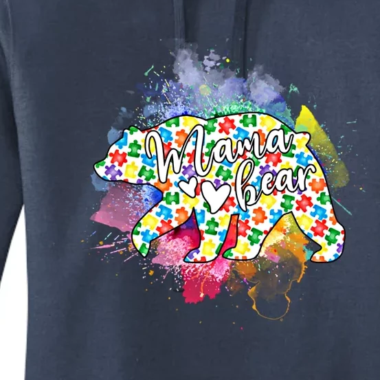 Mama Bear Autism Mom Mother Autistic Awareness Mommy Cool Gift Women's Pullover Hoodie