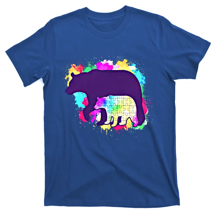 Mama Bear Autism Theme Decor Funny Gift T-Shirt