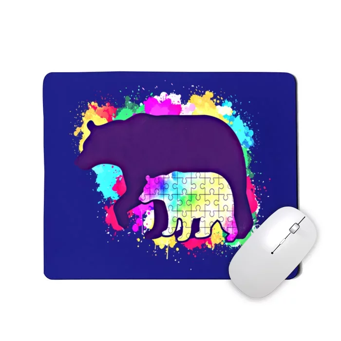 Mama Bear Autism Theme Decor Funny Gift Mousepad