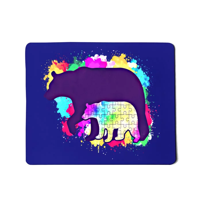 Mama Bear Autism Theme Decor Funny Gift Mousepad