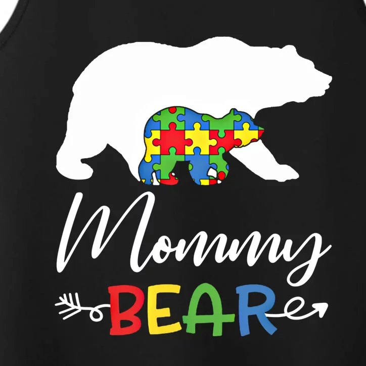 Mommy Bear Autism Awareness Great Gift Mama Gift Performance Tank