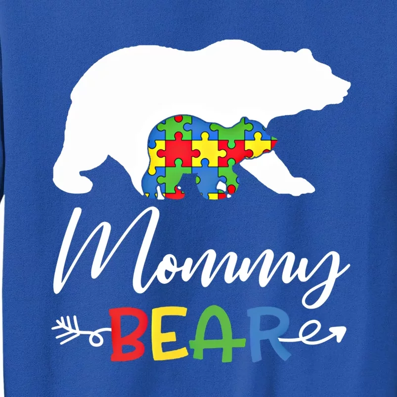 Mommy Bear Autism Awareness Great Gift Mama Gift Tall Sweatshirt