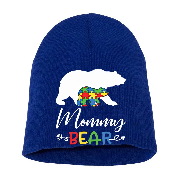 Mommy Bear Autism Awareness Great Gift Mama Gift Short Acrylic Beanie