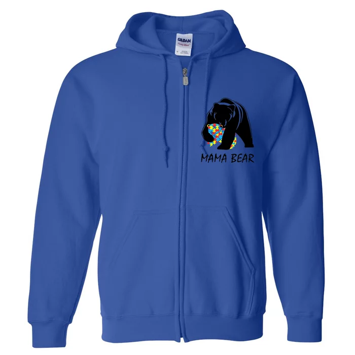 Mama Bear: Advocating Autism Awareness Gift Full Zip Hoodie