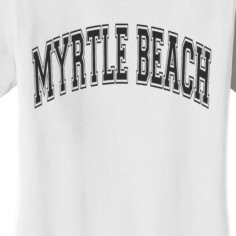 Myrtle Beach Arched Style Text Black With Black Print Women's T-Shirt