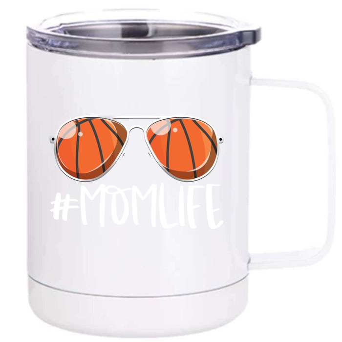 Momlife Basketball Aviators Mother's Day Bball Mom Life Great Gift Front & Back 12oz Stainless Steel Tumbler Cup