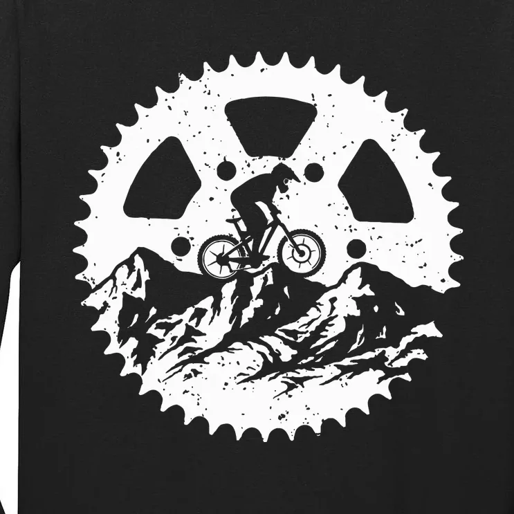 Mountain Biking Art For Women Mtb Mountain Biker Tall Long Sleeve T-Shirt