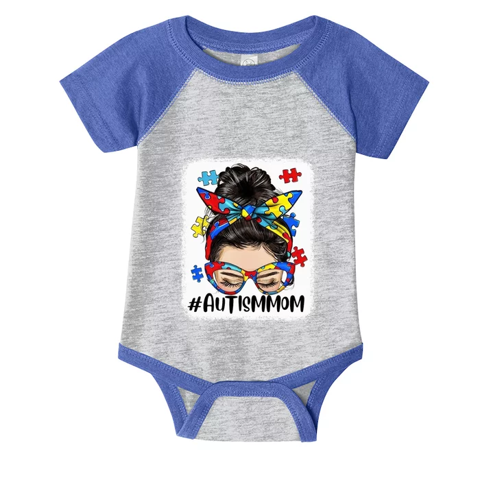 Messy Bun Autism Mom Gift Autism Mama Gift Infant Baby Jersey Bodysuit