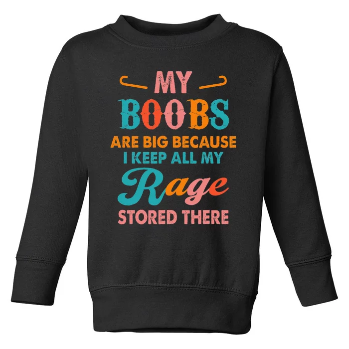 My Boobs Are Big Because I Keep All My Rage Stored There Toddler Sweatshirt