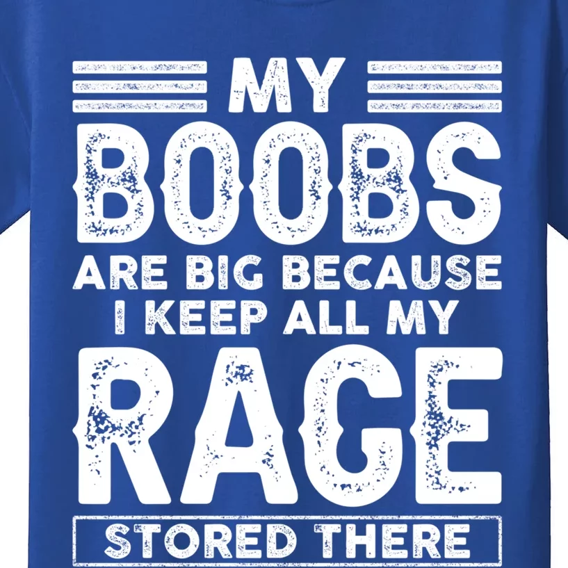 My Boobs Are Big Because I Keep All My Rage Stored There Great Gift Kids T-Shirt