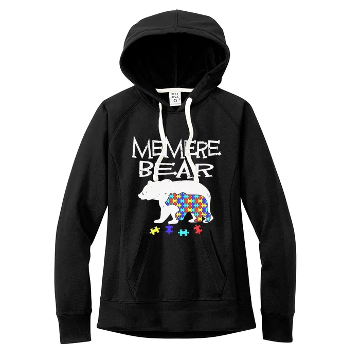 Memere Bear Autism Awareness Autism Mama Mom Mommy T Women's Fleece Hoodie