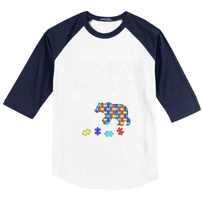 Memere Bear Autism Awareness Autism Mama Mom Mommy T Baseball Sleeve Shirt