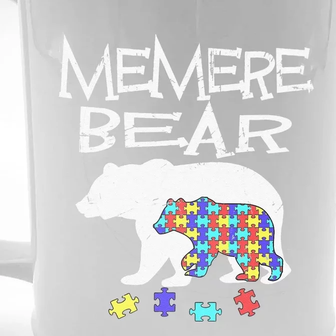 Memere Bear Autism Awareness Autism Mama Mom Mommy T Front & Back Beer Stein