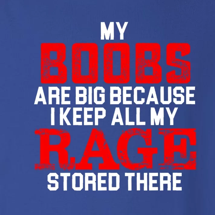 My Boobs Are Big Because I Keep All My Rage Stored There Cool Gift Toddler Long Sleeve Shirt