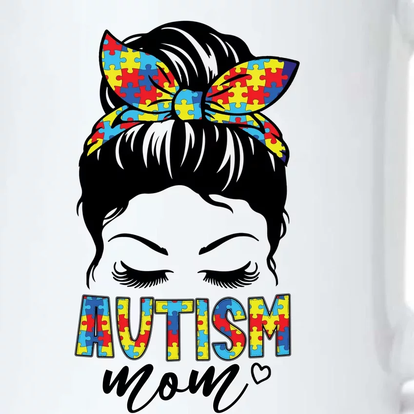 Messy Bun Autism Mom Black Color Changing Mug