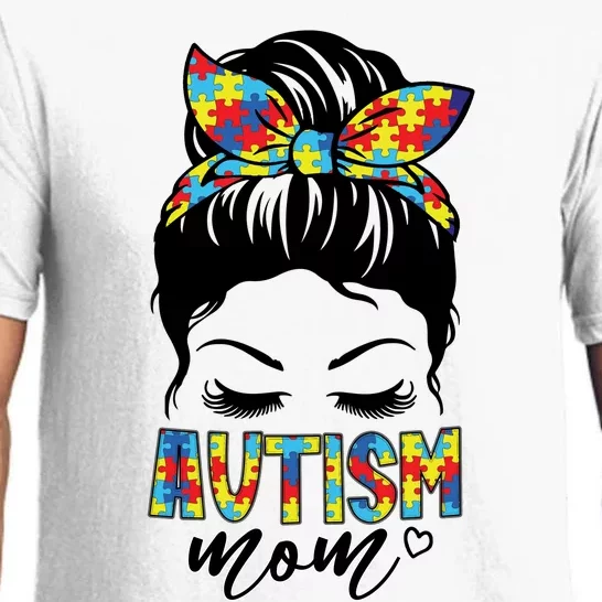 Messy Bun Autism Mom Pajama Set