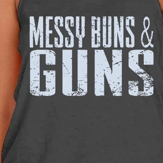 Messy Buns And Guns Women's Knotted Racerback Tank