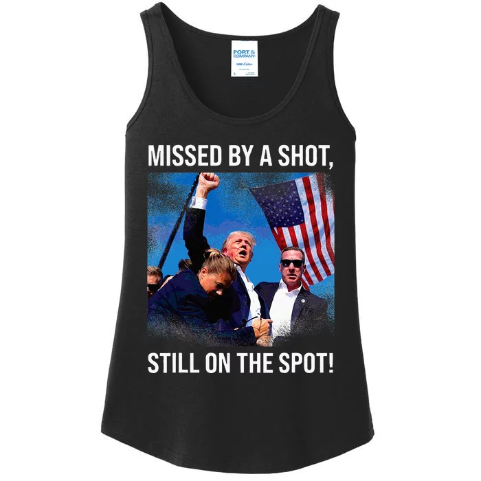 Missed By A Shot Donald Trump Historical Moment Ladies Essential Tank