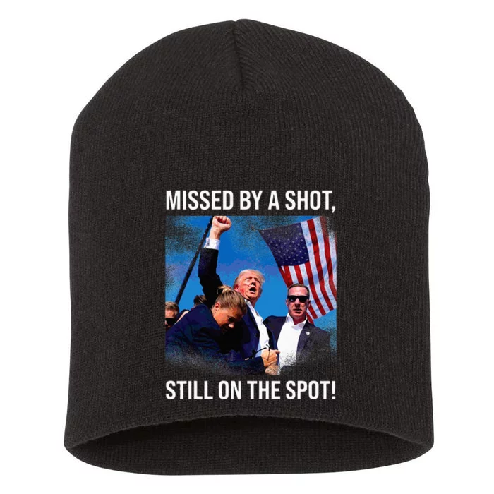 Missed By A Shot Donald Trump Historical Moment Short Acrylic Beanie