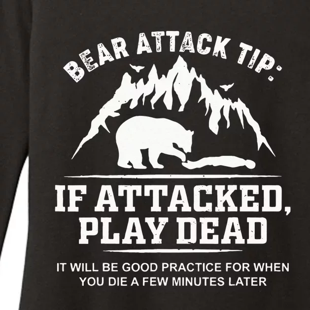 Mountain Bear Attack Tip If Attacked Play Dead Womens CVC Long Sleeve Shirt