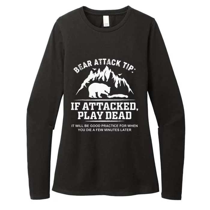 Mountain Bear Attack Tip If Attacked Play Dead Womens CVC Long Sleeve Shirt