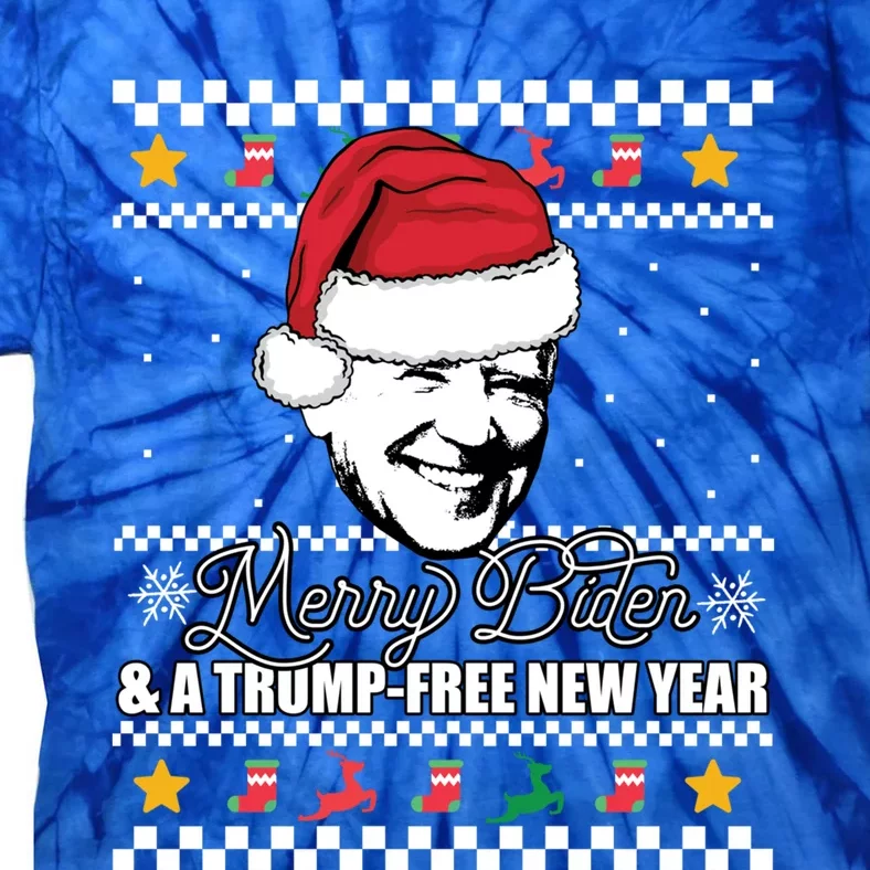 Merry Biden And A Trumpfree New Year Ugly Christmas Gift Tie-Dye T-Shirt