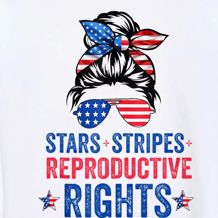 Messy Bun American Flag Stars Stripes Reproductive Rights Garment-Dyed Sweatshirt