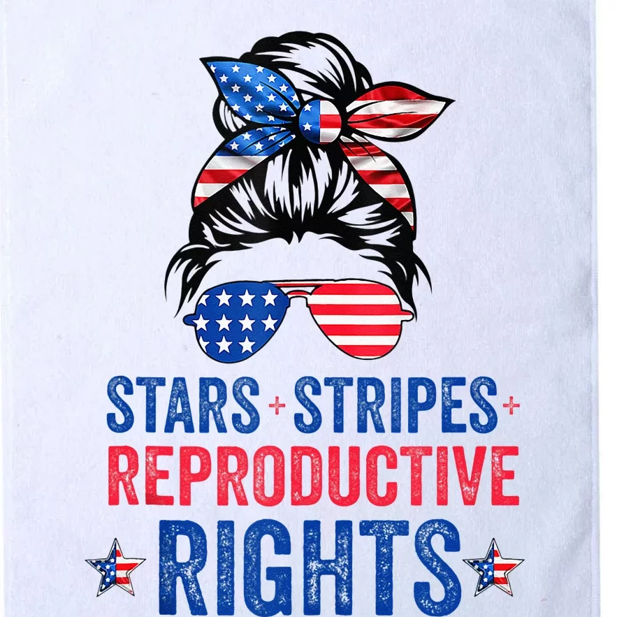 Messy Bun American Flag Stars Stripes Reproductive Rights Platinum Collection Golf Towel