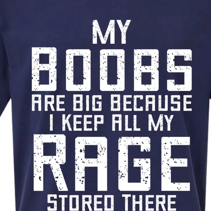 My Boobs Are Big Because I Keep All My Rage Stored There Great Gift Sueded Cloud Jersey T-Shirt