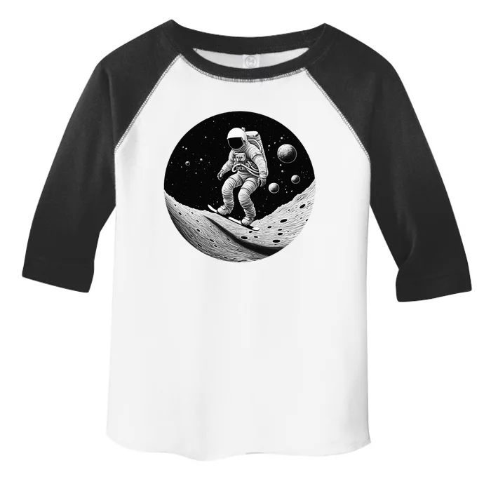 Moon Boarding Astronaut Funny Toddler Fine Jersey T-Shirt