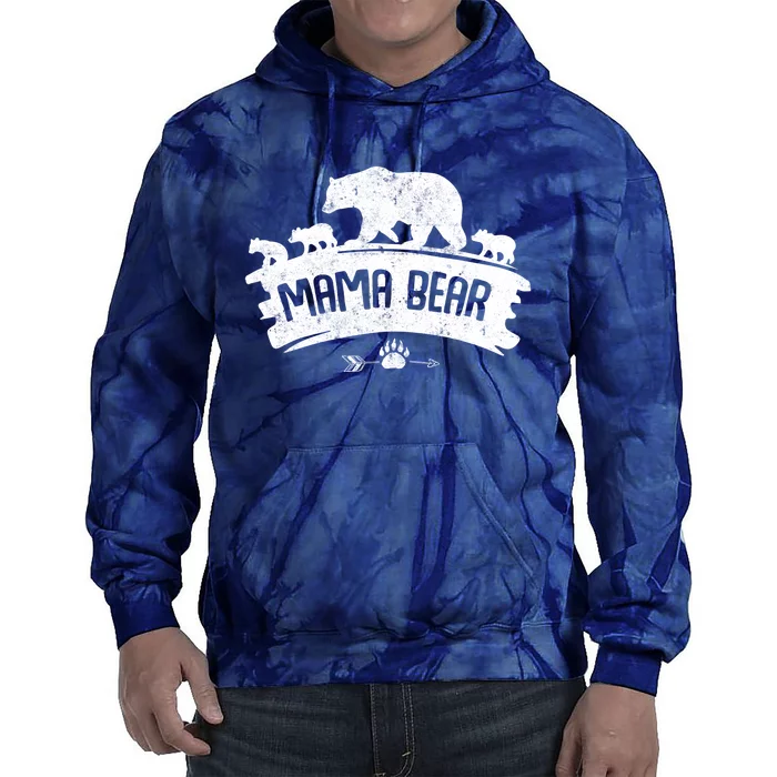 Mama Bear And Three Cubs Tie Dye Hoodie