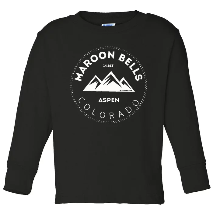 Maroon Bells Aspen Colorado Mountain Adventure Toddler Long Sleeve Shirt