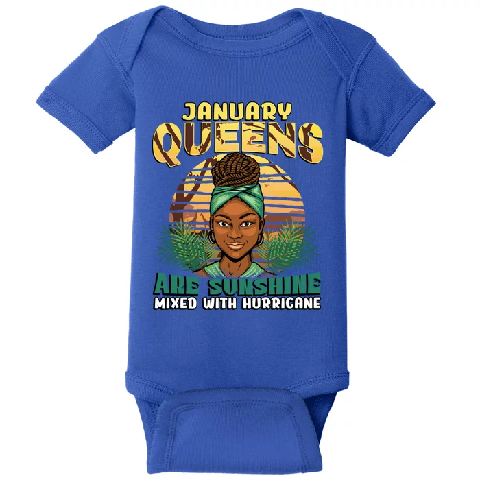 Melanin Birthday Afro January Birthday Capricorn Aquarius Gift Baby Bodysuit